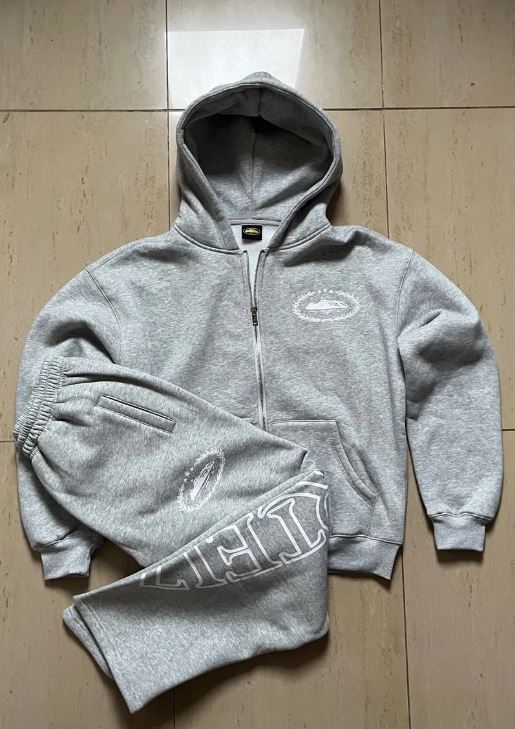 Corteiz Conjunto Ziper Cinza