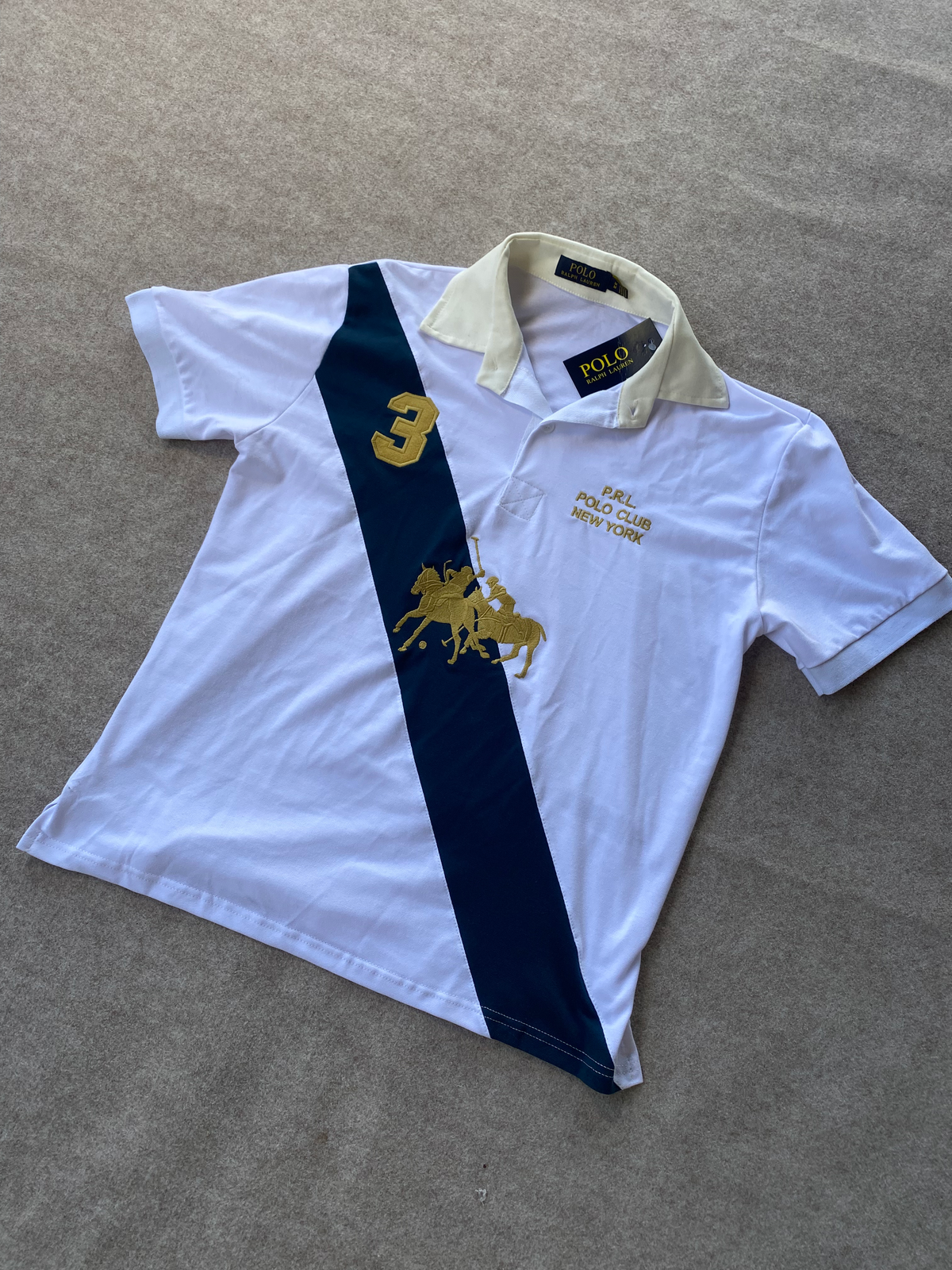 Polo Ralph Lauren Branca com Faixa (Pronta Entrega)