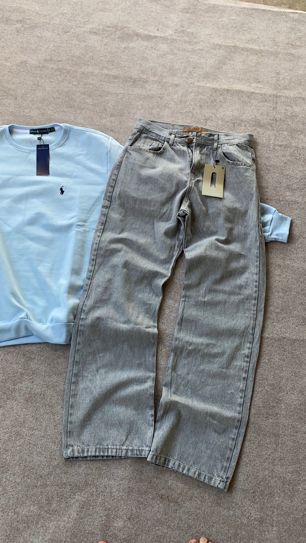 Calça Playboy Lavagem Cinza Estilo Baggy (Pronta Entrega)