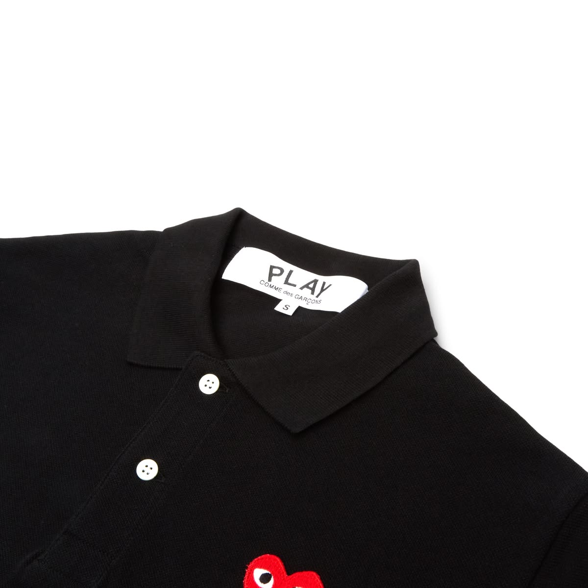 Polo Comme Des Garçons Preta Logo