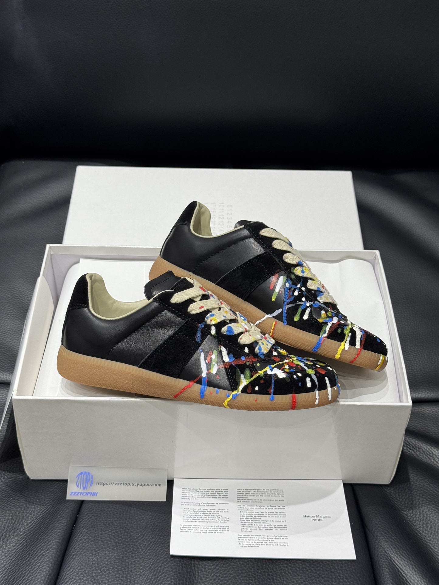 Margiela Replica Gats "Paint Splatter Black"