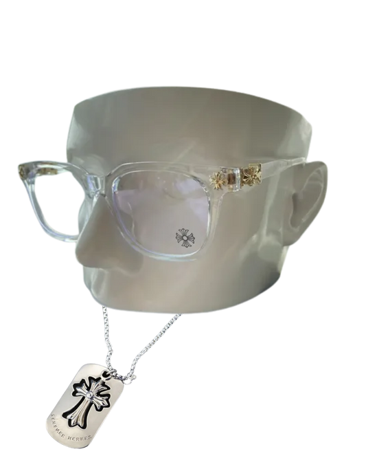 Kit Acessorios Chrome Hearts (Oculos + Corrente Prateada)