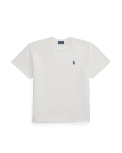 Camiseta Basica Ralph Lauren Branca Logo Navy