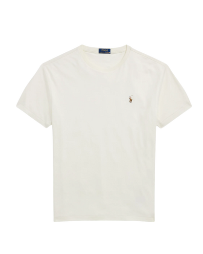 Camiseta Basica Ralph Lauren Branca Logo Gold