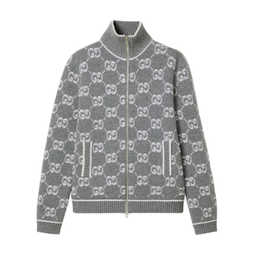 Sueter Ziper Gucci Revistido em Lã