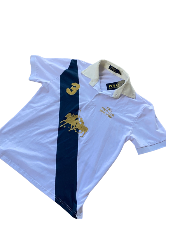 Polo Ralph Lauren Branca com Faixa (Pronta Entrega)