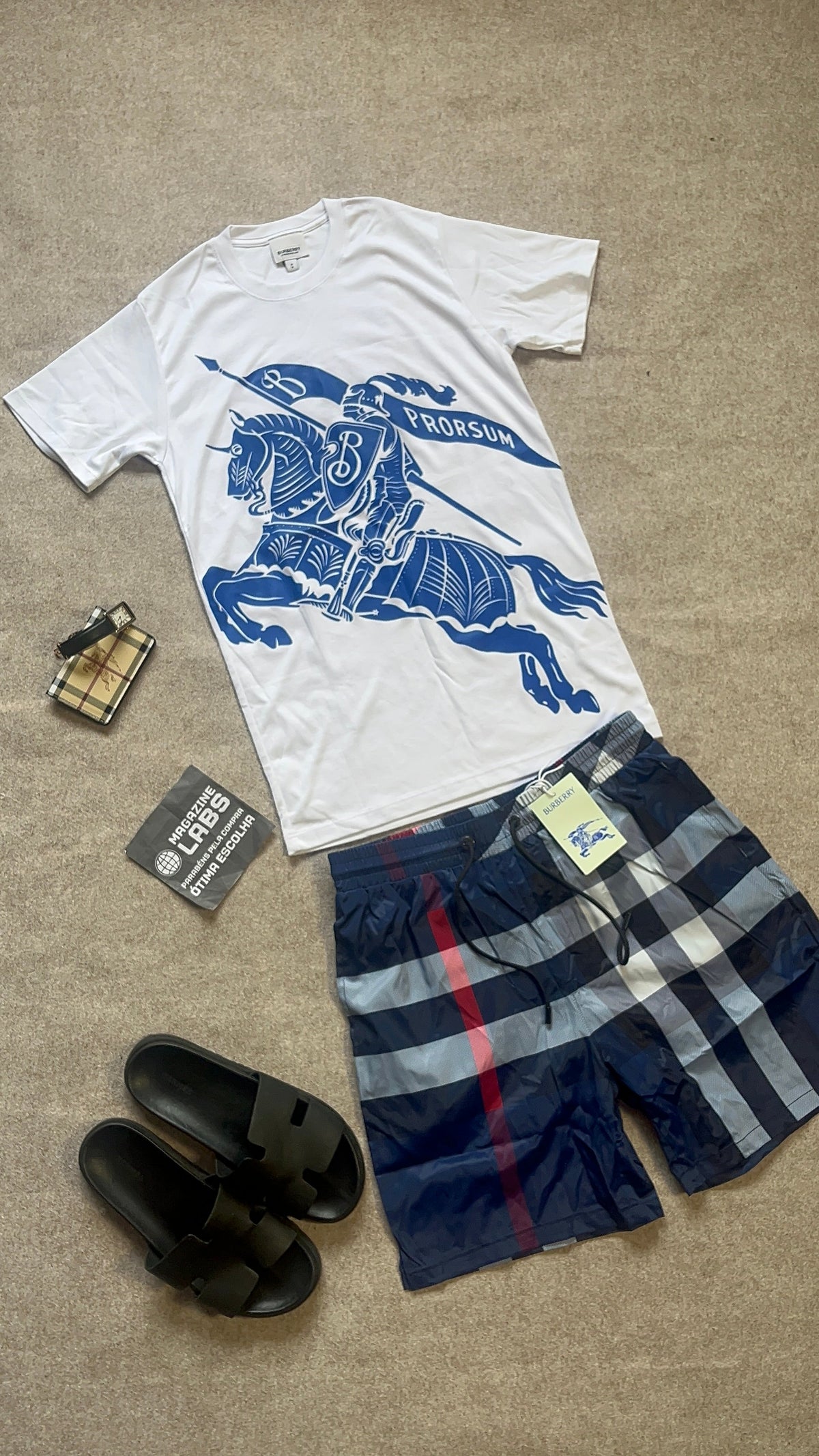 Bermuda Burberry Azul (Pronta Entrega)