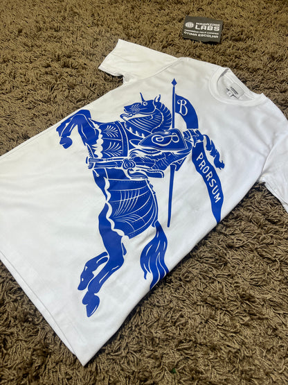 Camiseta Burberry Horse Azul (Pronta Entrega)