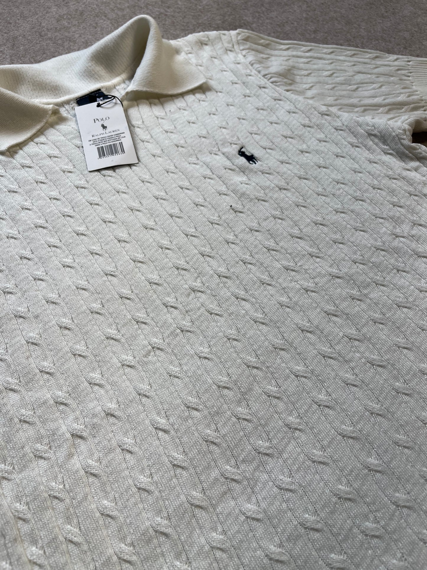 Polo Tricot Ralph Lauren Branca (Pronta Entrega)