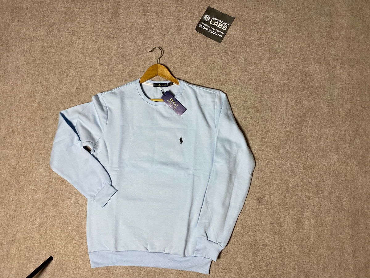 Suéter Ralph Lauren Moletom Azul Claro (Pronta Entrega)