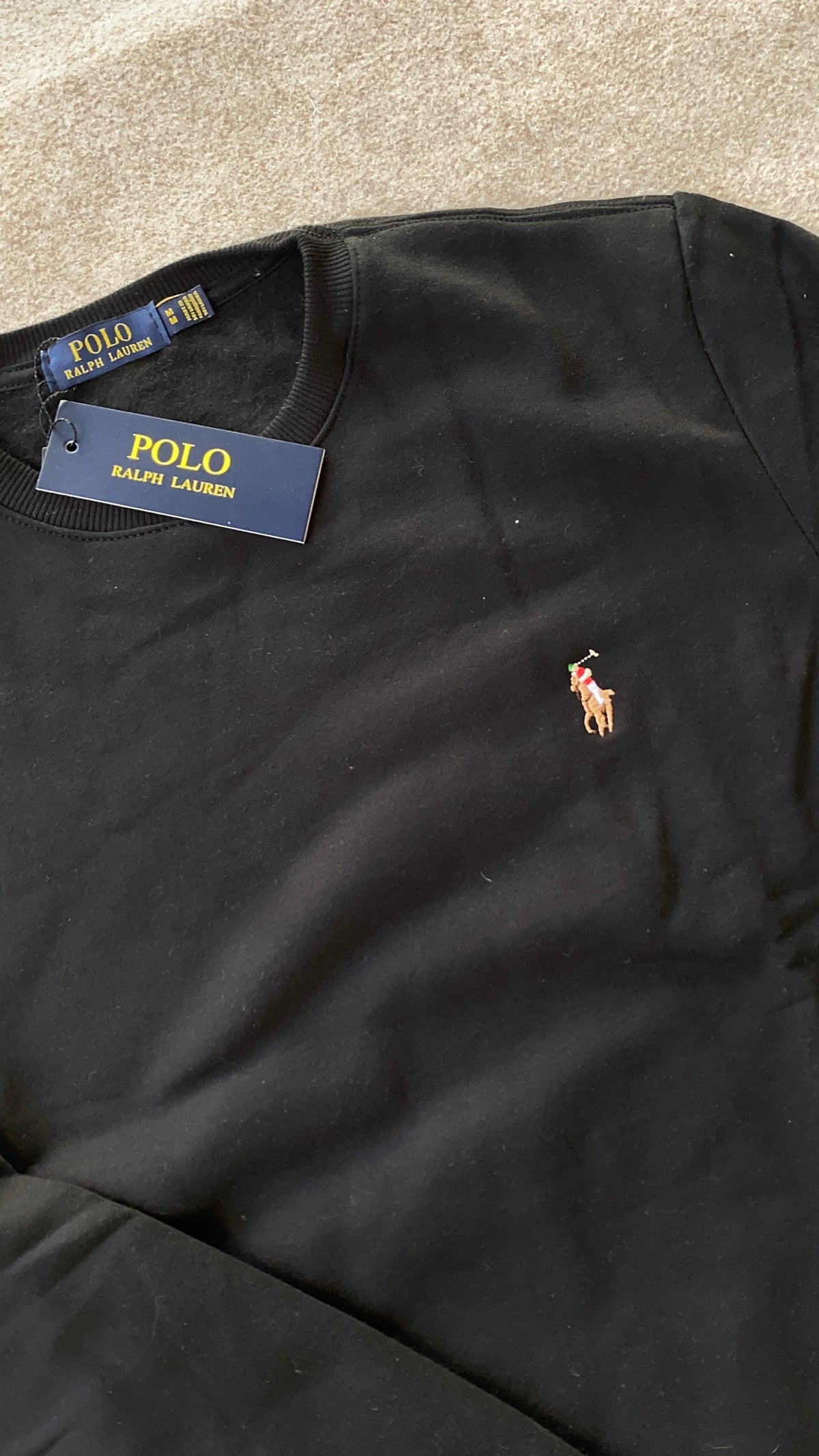 Suéter Ralph Lauren Moletom Preto (Pronta Entrega)