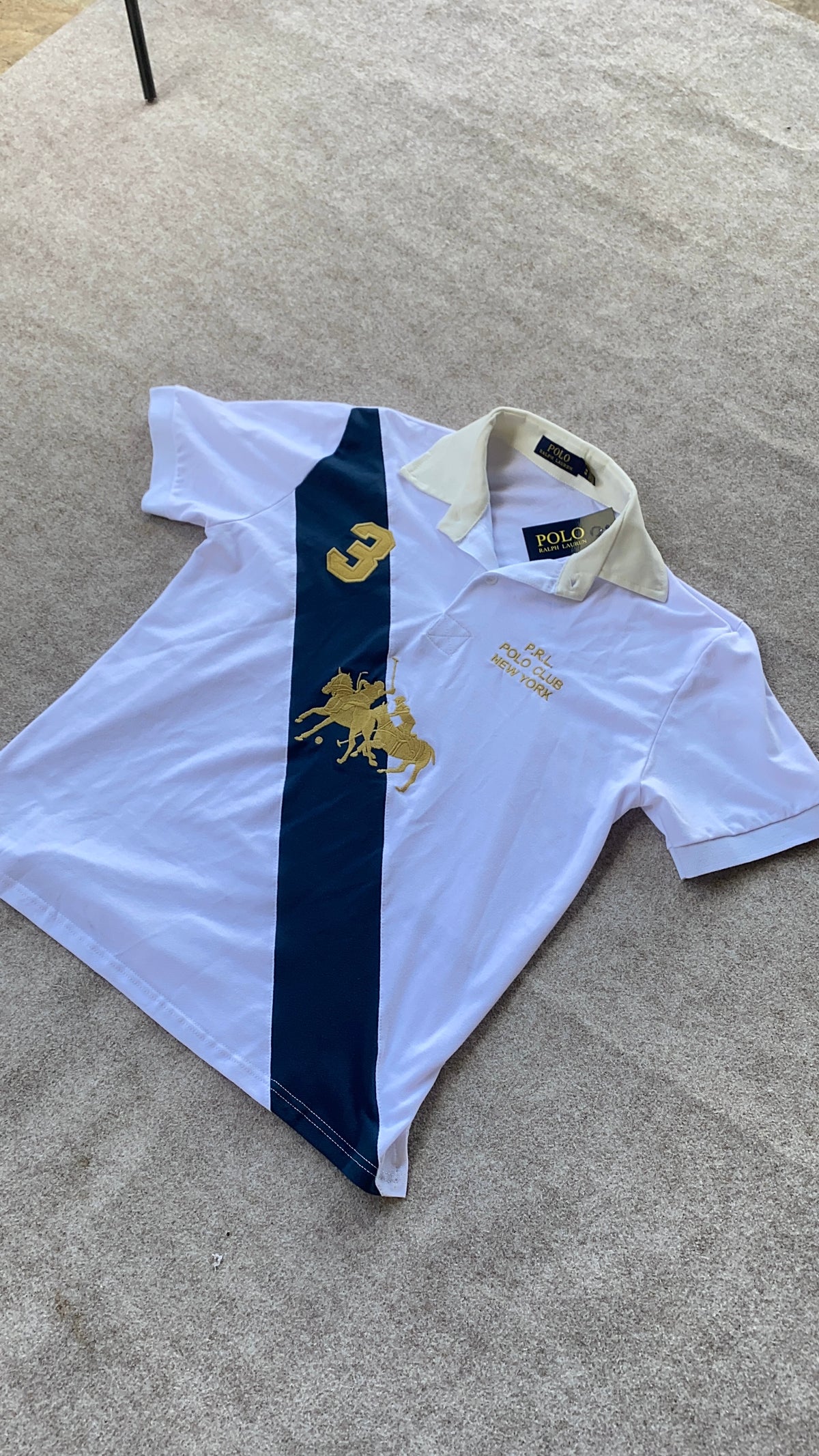 Polo Ralph Lauren Branca com Faixa (Pronta Entrega)